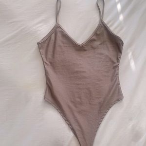 Brown Satin Bodysuit